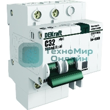 Выключатель автоматический дифференциального тока DEKraft 2п C 25А 30мА тип AC 4.5кА ДИФ-101 4.5мод. DeKraft 15005DEK