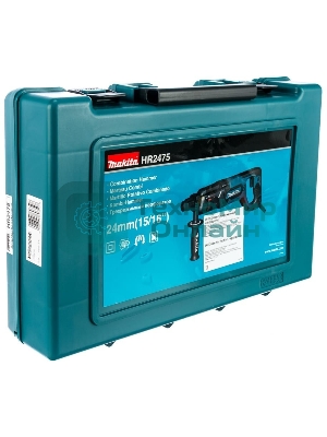 Перфоратор Makita HR2475 Перфоратор,SDS+, 780Вт,3реж,2.7Дж,0-4500у\м,3кг,чем,Д-образ