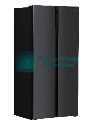 Холодильник Hyundai CS4505F черная сталь двухкамерный Side by Side 271/165л морозилка сбоку