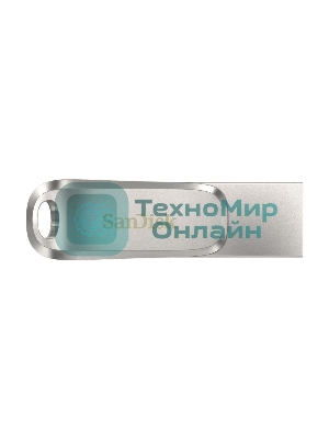 Флешка USB SanDisk Ultra Dual Luxe (SDDDC4-512G-G46), 512Gb, USB 3.2 Gen 1/USB Type-C, R/W 400/150, серебристый