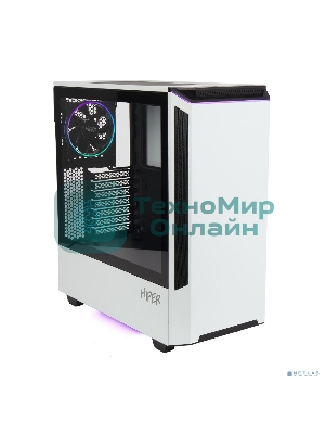 Компьютерный корпус Hiper PW81 белый без БП ATX 3x120мм 2xUSB2.0 2xUSB3.0 audio bott PSU