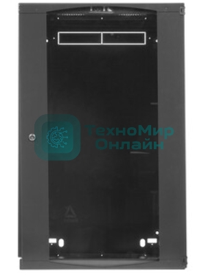 Шкаф настенный Next, 18U 550x450, стеклянная дверь, черный