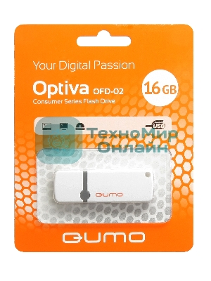 Флешка USB 2.0 QUMO 16Gb Optiva 02 белый QM16GUD-OP2-белый
