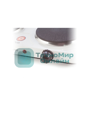 Плита настольная электрическая Centek CT-1507 белый, 2 кВт, ТЭН, конфорки - 2, эмаль, поворотные переключатели