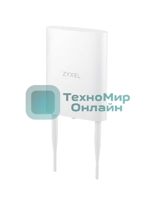 Гибридная уличная точка доступа Zyxel NebulaFlex NWA55AXE, 802.11a/b/g/n/ac/ax (2,4 и 5 ГГц), внешние антенны 2x2 (в комплекте), до 575+1200 Мбит/с, 1xLAN GE, защита от 4G/5G, без поддержки Captive po