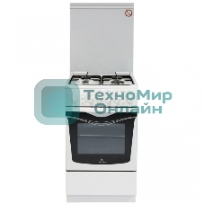 Плита газовая De Luxe 506040.01Г (КР) ЧР белый, конфорок 4 шт, духовка 60 л, 50 см x 85 см x 60 см