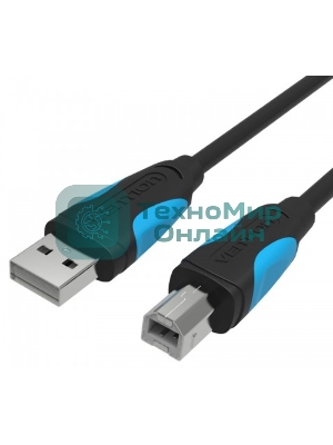 Кабель Vention USB 2.0 AM/BM - 5м. черный