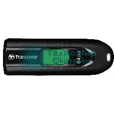 Флешка USB Transcend JetFlash 790С (TS64GJF790C), 64Gb, USB 3.0 Type-C, R/W 90/60, черный/зеленый