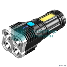 Фонарь Ultraflash LED51525 (фонарь акк 4В, черный, 4LED+COB, 3 Вт, 4 реж, Micro -USB, бокс)