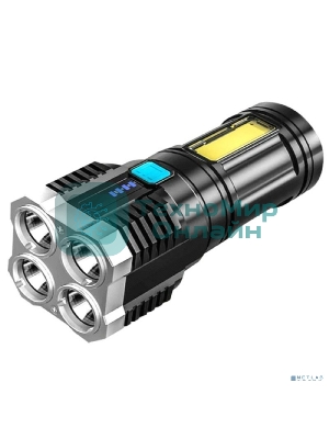 Фонарь Ultraflash LED51525 (фонарь акк 4В, черный, 4LED+COB, 3 Вт, 4 реж, Micro -USB, бокс)