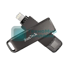 Флешка USB Sandisk IX70N iXpand Luxe (SDIX70N-128G-GN6NE), 128Gb, USB Type-C/Lightning, R/W 150/70, серый