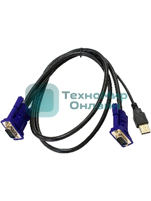 Кабель KVM ORIGO OKVMCU/A1A c разъемами VGA и USB, 1,8 м