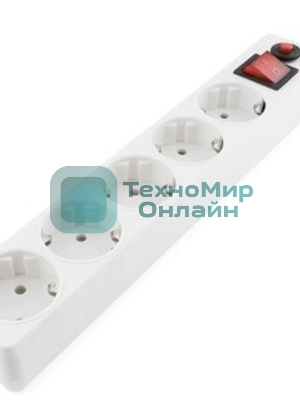 Сетевой фильтр Гарнизон ECL-5-W-1.4, 5 р, 10А, 1.4 м, ур.защиты 4, белый, пакет