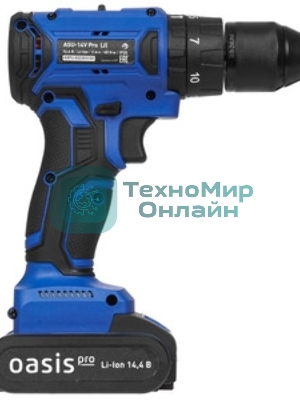 Дрель-шуруповерт Oasis ASU-14V Pro, 14,4 В, 2 Ач, 45 Нм, бесщеточный, ударный