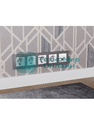 Комплект механизма компьютерной розетки ALFA Белый матовый RJ-45(8P8C) CAT6 с шторкой QUANT (AP1320, VM188) MA132010