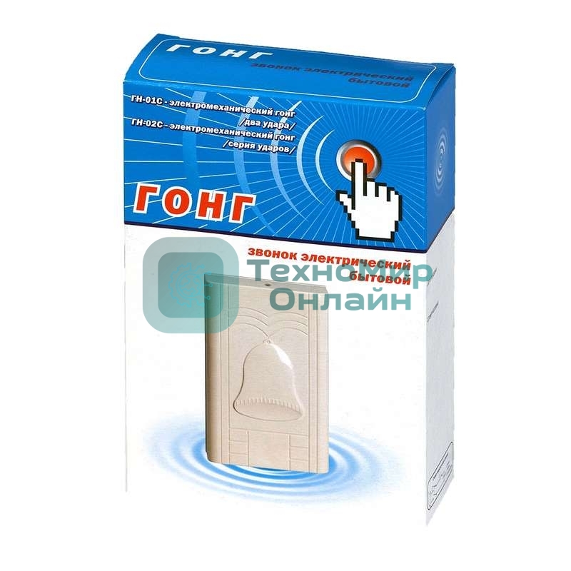 Звонок дверной проводной Гонг электромеханич. гонг два удара 220В 80-90дБА свет. беж. Тритон ГН-01С
