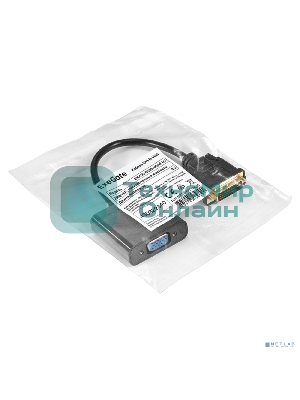 Кабель DVI-D-VGA ExeGate EX-CC-DVID-VGAF-0.2 (25M/15F, 0,2м, позолоченные контакты)