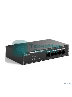 Коммутатор Dahua DH-SG1005LP, 5×1 Гбит/с, неуправляемый