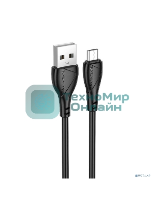Дата-кабель BOROFONE BX121/USB кабель Micro/1m/2.4A/черный
