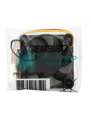 Вентилятор для корпуса Gembird черный, 40 мм, 4000 об/мин, 30 дБ, 3 pin