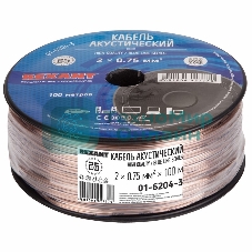 Кабель акустический Rexant 2х0.75 м м, прозрачный BLUELINE, 100 м