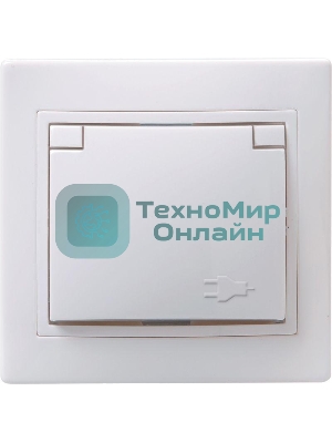 Розетка 1-м СП Кварта 16А РСбш10-3-КБ с защ. крышкой защ. шторки с заземл. IP20 белый IEK ERK12-K01-16-DM