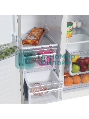 Холодильник Hyundai CS4505F черная сталь двухкамерный Side by Side 271/165л морозилка сбоку