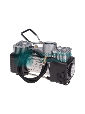 Компрессор поршневой автомобильный Rexant усиленный двухпоршневой с цифровым манометром и функцией автостоп (60л/мин, 10 АТМ)