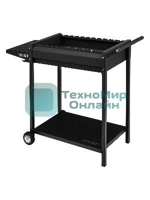 Мангал Palisad Camping сварной на колесах, 662х390х152/805 мм, сталь 2 мм, кочерга в комплекте