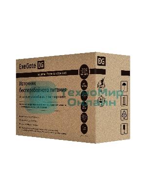 Источник бесперебойного питания ExeGate Power Back BNB-400.LED.AVR.4C13 <400VA/240W, LED, AVR, 4*C13, металлический корпус, Black>