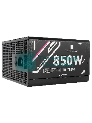 Блок питания Thermalright, 850W 80+ Bronze (ATX, 3.0, PCIe 5.0, Full modular, 1x24(20+4)pin, 2xCPU 8(4+4)pin, 4xPCIe*2 8(6+2)pin, 3xSATA3, 1x12+4pin (12VHPWR PCIe 5.0 12+4pin 600mm), 3xMOLEX4pin, Active, 120x120мм, 150x140x86mm, APFC, black)