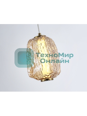 Подвесной светодиодный светильник Ambrella light LH30101 SB/TI бронза/янтарь 8W 3000K 140*140*1575