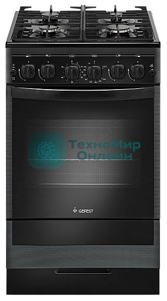 Плита газовая Gefest ПГ 5500-02 0115 черный, конфорок 4 шт, духовка 52 л, 50 см x 85 см x 58.5 см