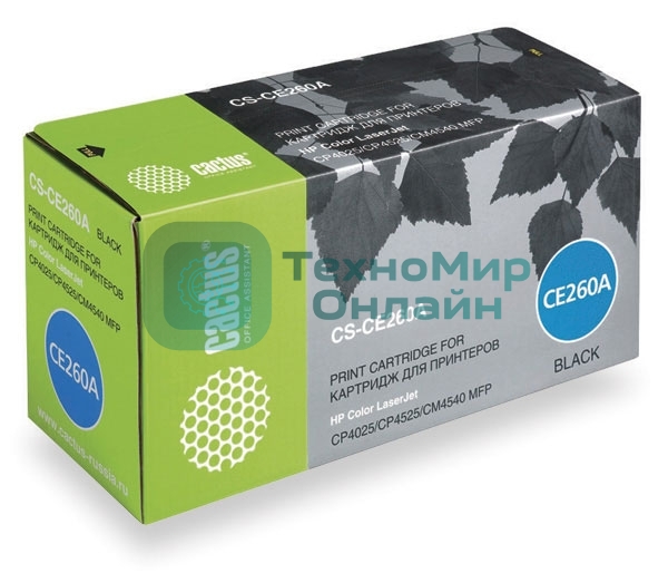 Картридж лазерный Cactus CS-CE260A черный (8500 стр.) для HP Сolor LaserJet CP4025/CP4525/CM4540