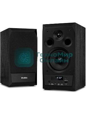 Акустическая система 2.0 SVEN MC-10, чёрный, мощность 2x25Вт (RMS), FM-тюнер, USB/microSD, дисплей, пульт ДУ, Bluetooth SVEN MC-10, чёрный, акустическая система 2.0, мощность 2x25Вт (RMS), FM-тюнер, USB/microSD, дисплей, пульт ДУ, Bluetooth