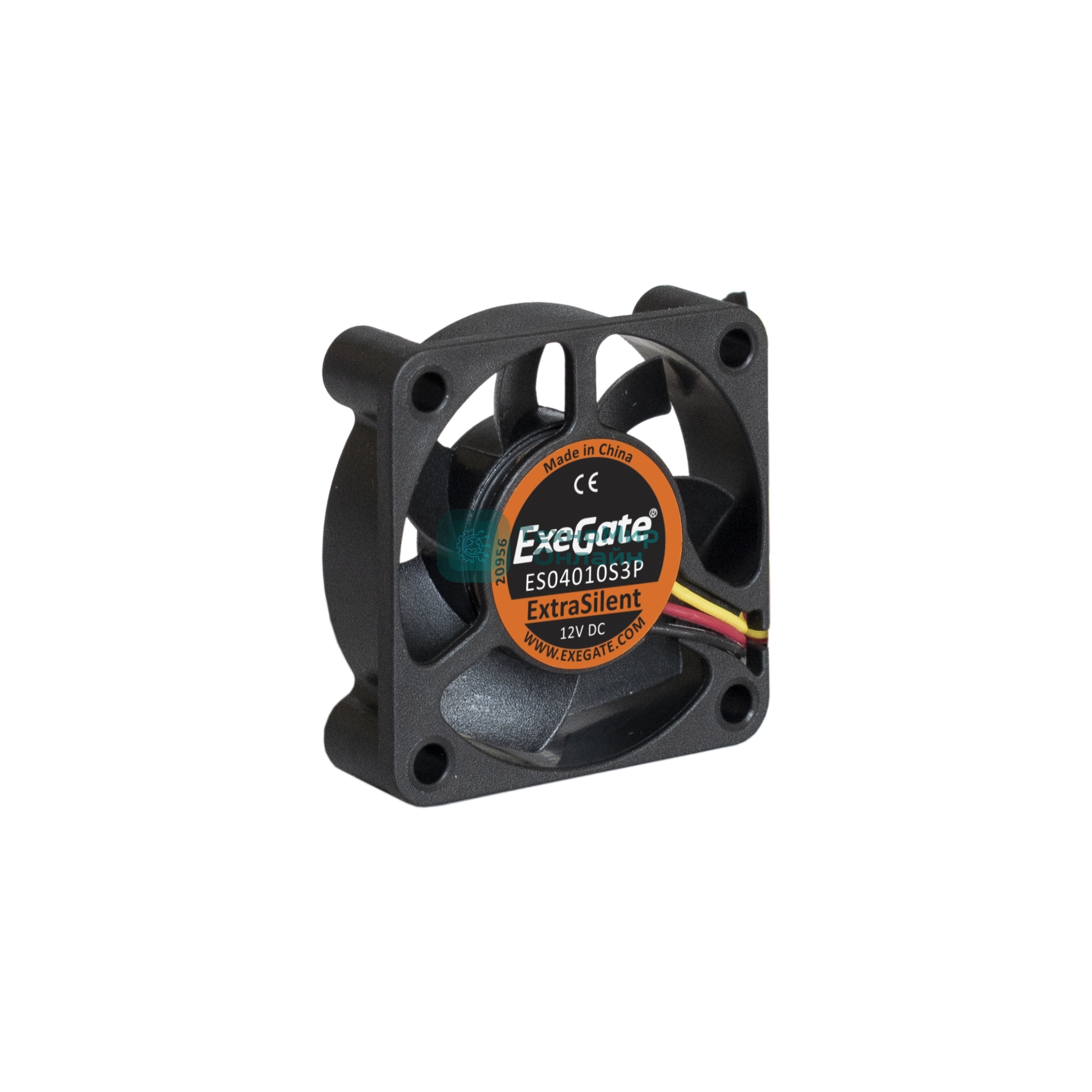 Вентилятор для корпуса ExeGate ExtraSilent ES04010S3P черный, 40 мм, 4000 об/мин, 19 дБ, 3 pin