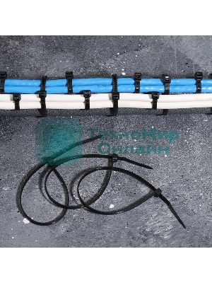 Хомут-стяжкa нейлоновая с тройным замком Rexant 200x3,6 мм, черная, упаковка 100 шт.