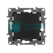 Переключатель одноклавишный, автоматические клеммы, Etika, 10AX, 250 В~, антрацит