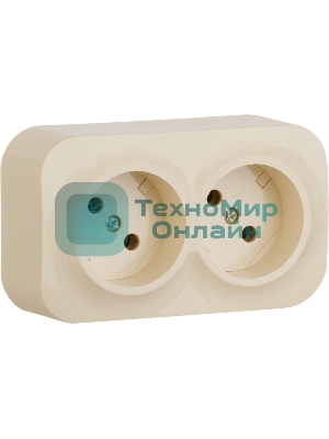 Блок розеток Quteo с предварительным подключением 2x2К без шторок, 16A, 250 В, IP 20, Слон. кость