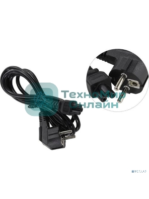 Кабель питания ноутбуков ExeGate Special PC5-1,8S (Евровилка Schuko->С5) 3*0.75мм2, ССА, черный, 1.8м.