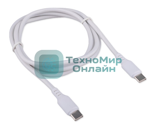 Кабель USB2.0 Cablexpert CCB-USB2-CMCMO1-1MW, TypeC/TypeC, Classic 0.1, 3A, 60Вт, PD/QC3.0, медь, 1м, белый, коробка