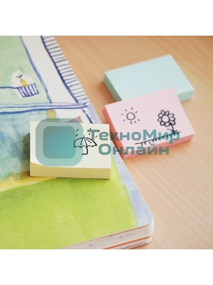 Блок самоклеящийся бумажный Stick`n 21004 38x51 мм, 100 листов, 70 г/м2, пастель, 3 цвета в упаковке, без упаковки