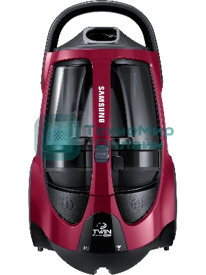 Пылесос Samsung VCC885FH3P красный, 430/2200 Вт, уборка сухая, пылесборник двойная камера 2л