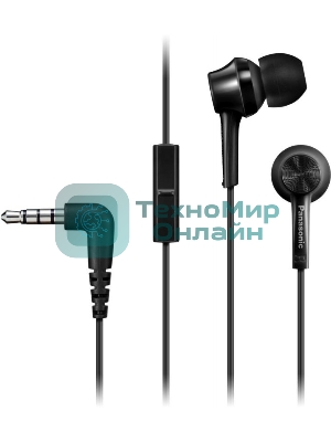 Проводные наушники Panasonic RP-TCM115GCK черный, внутриканальные, Jack 3.5 мм