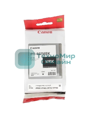 Картридж струйный Canon PFI-107MBK (6704B001) черный матовый (130 мл) для Canon iP F680/685/780/785