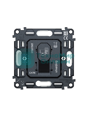 Механизм компьютерной розетки RJ-45 (8P8C) CAT6A экранированной с автоматической защитной шторкой QUANT VM185