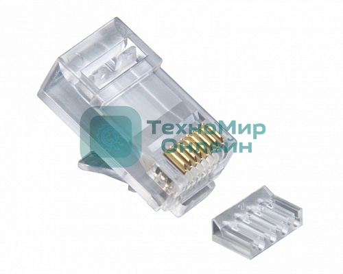 Вилка RJ-45 (8P8C) PLUG5UP-INSERT универсальная cat.5e со вставкой, контакты 30 микродюймов