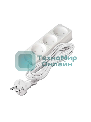 Удлинитель 3х5 м без заземл. 10А IP20 2.2 кВт Союз 481S-1305