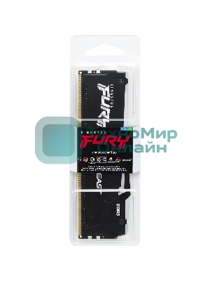 Оперативная память Kingston Fury Beast, DDR5, 16Gb (1x16GB), 6000MHz, CL36, DIMM, с радиатором, RGB, черный