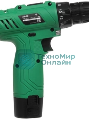 Дрель-шуруповерт Oasis AV-12 Eco, 12 В, 1,3 Ач, 24Нм, щеточный